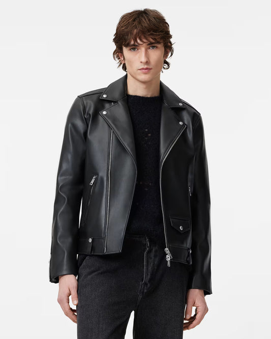 Men's Slim Fit Genuine Leather Jacket | Classic Zip-Up Casual Leather Jacket