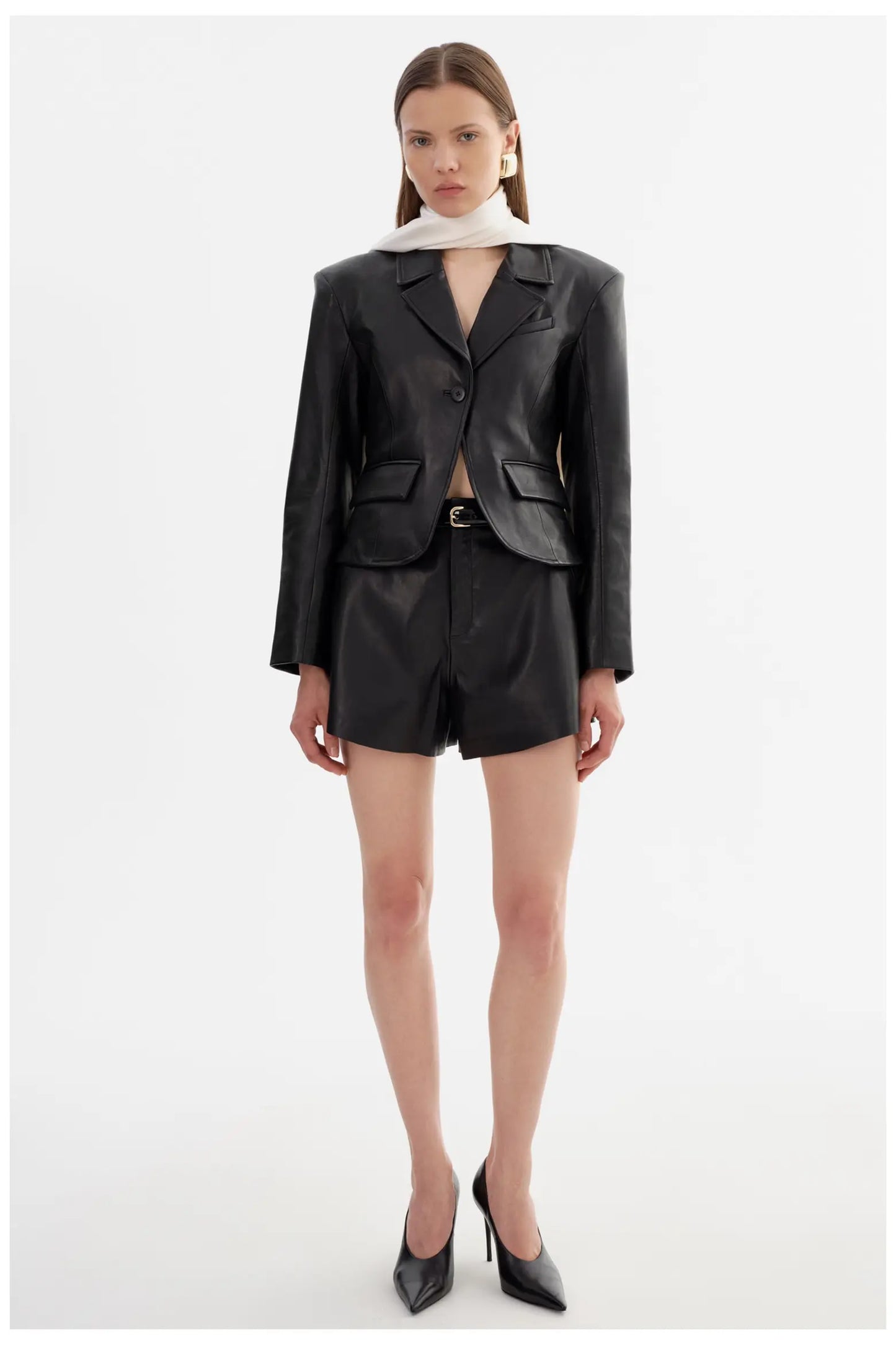 Valentina Micro Leather Blazer