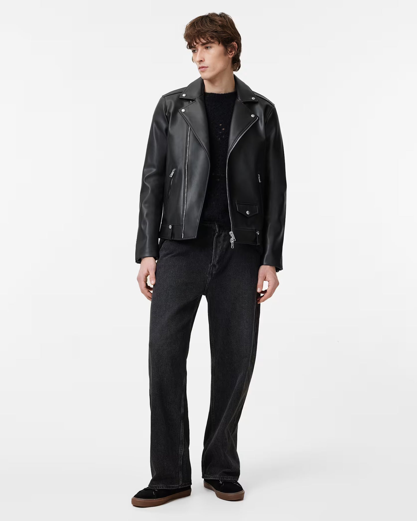 Men's Slim Fit Genuine Leather Jacket | Classic Zip-Up Casual Leather Jacket