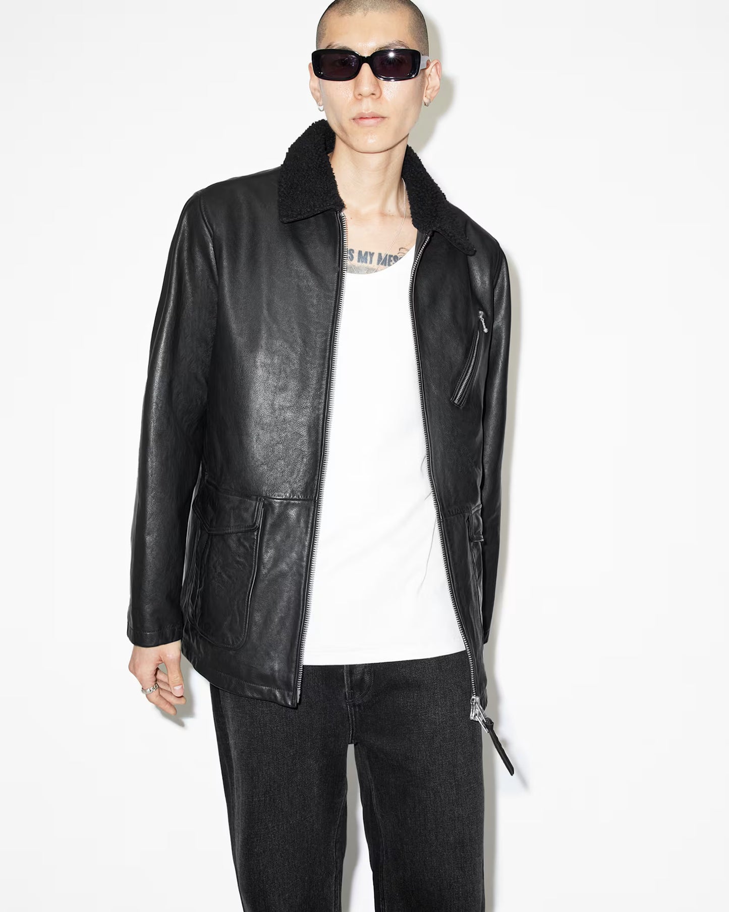 Zip Fur Lined Leather Coat | Women's Premium Shearling Leather Winter Coat