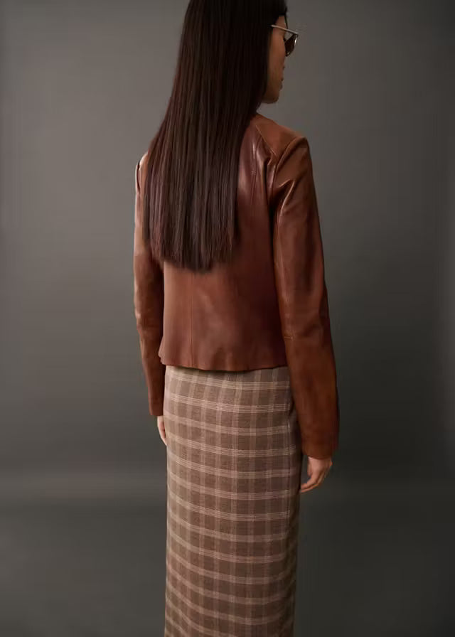 Women’s Brown Leather Jacket | Classic Casual & Vintage Style