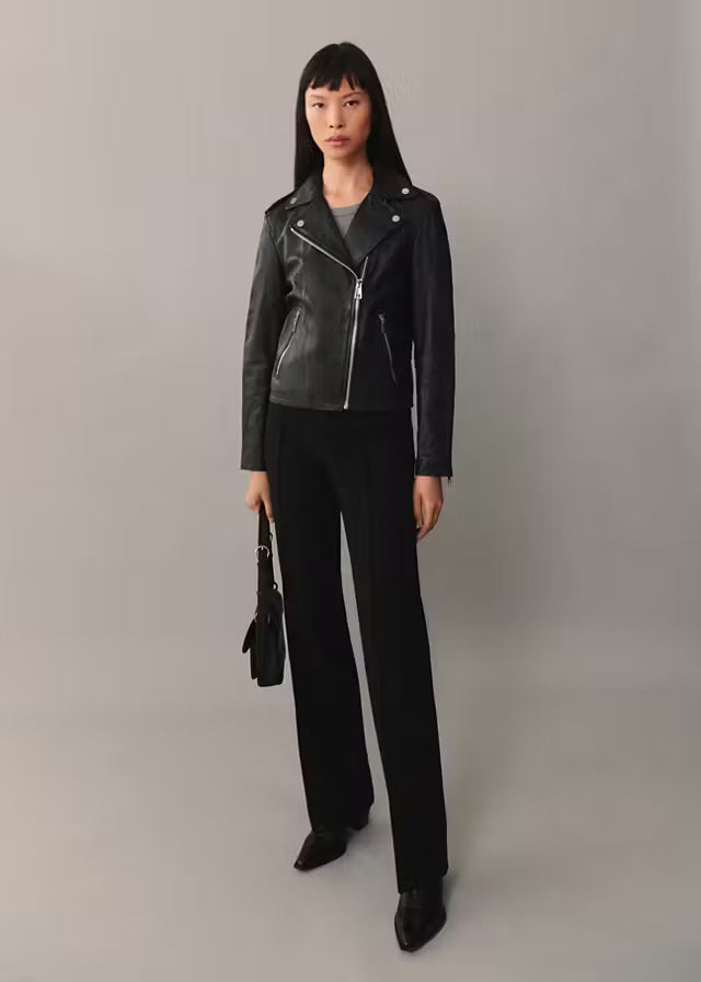 Women’s Black Biker Leather Jacket | Classic Motorcycle Moto Jacket