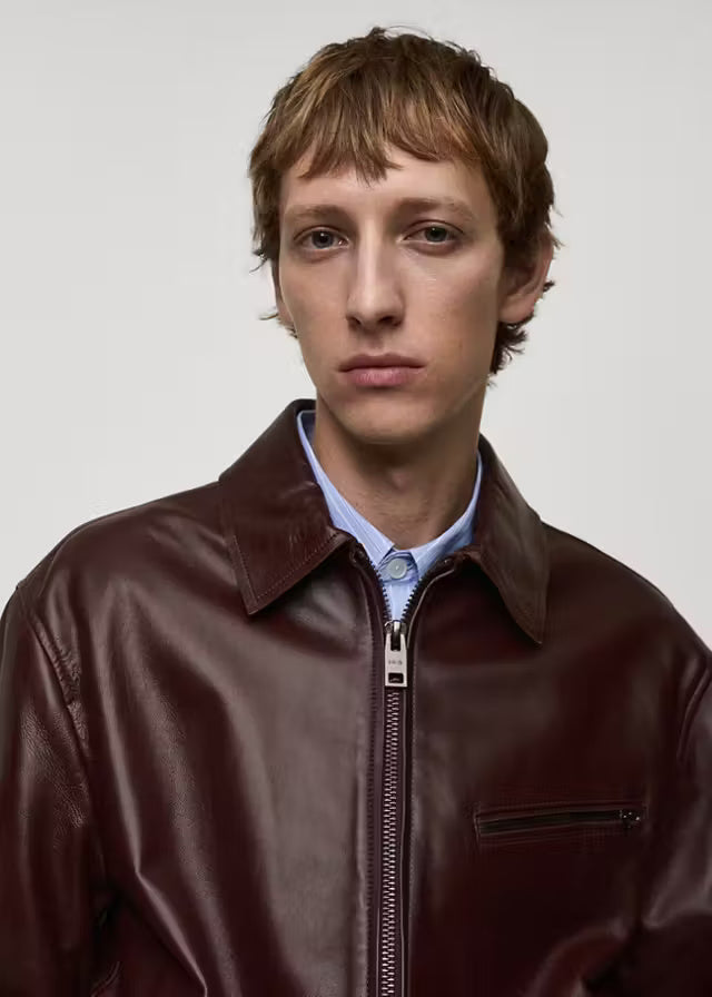 Men’s Brown Leather Bomber Jacket | Classic Vintage Flight Style