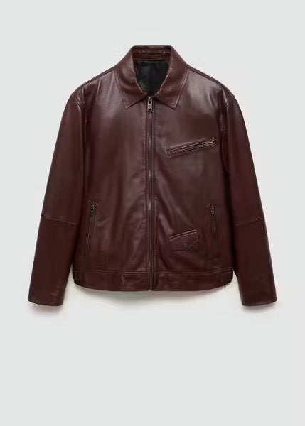 Men’s Brown Leather Bomber Jacket | Classic Vintage Flight Style