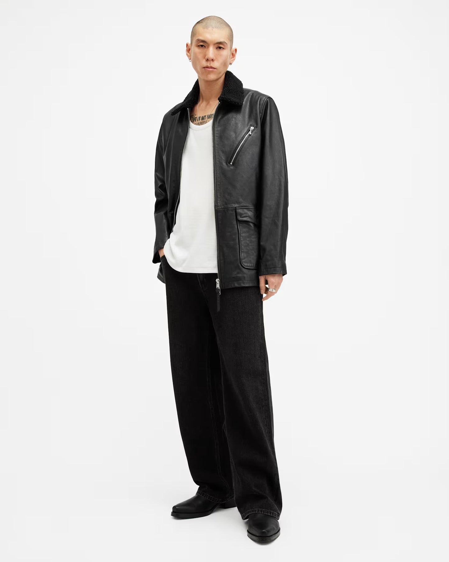 Zip Fur Lined Leather Coat | Women's Premium Shearling Leather Winter Coat