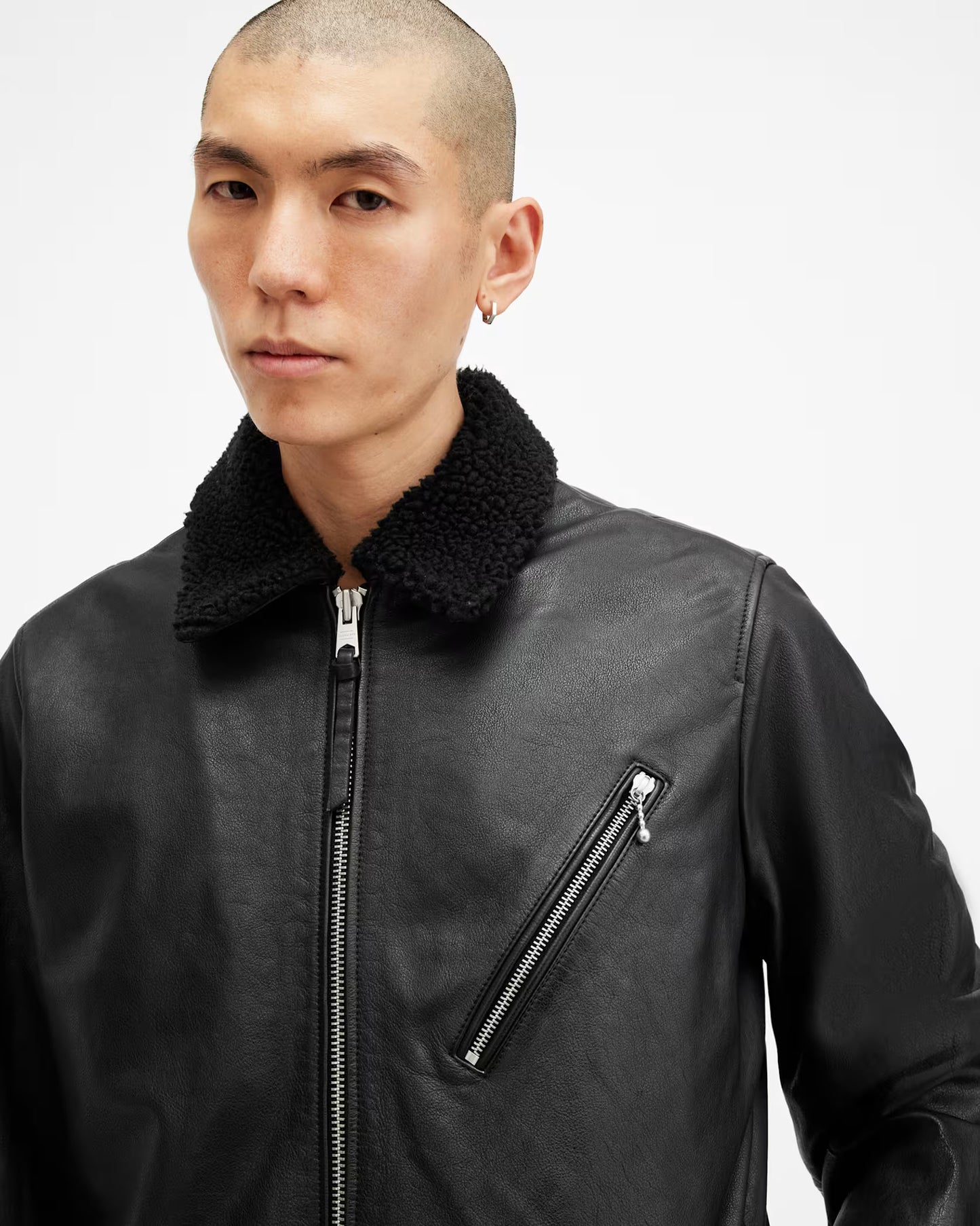 Zip Fur Lined Leather Coat | Women's Premium Shearling Leather Winter Coat