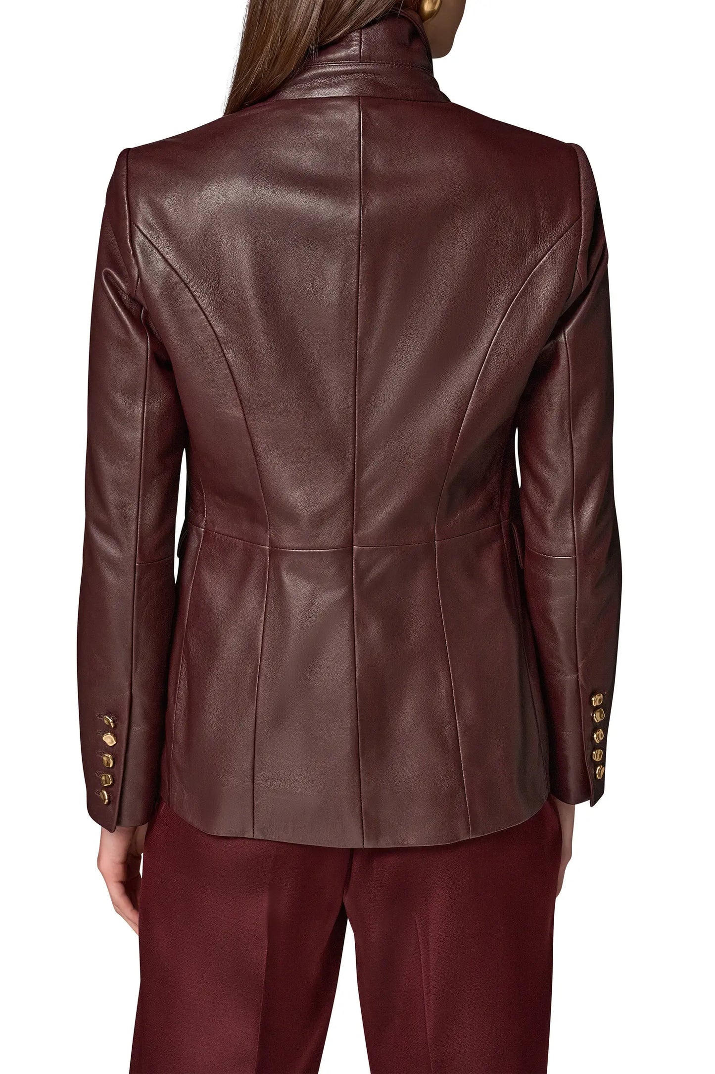 Women’s Double-Breasted Leather Blazer