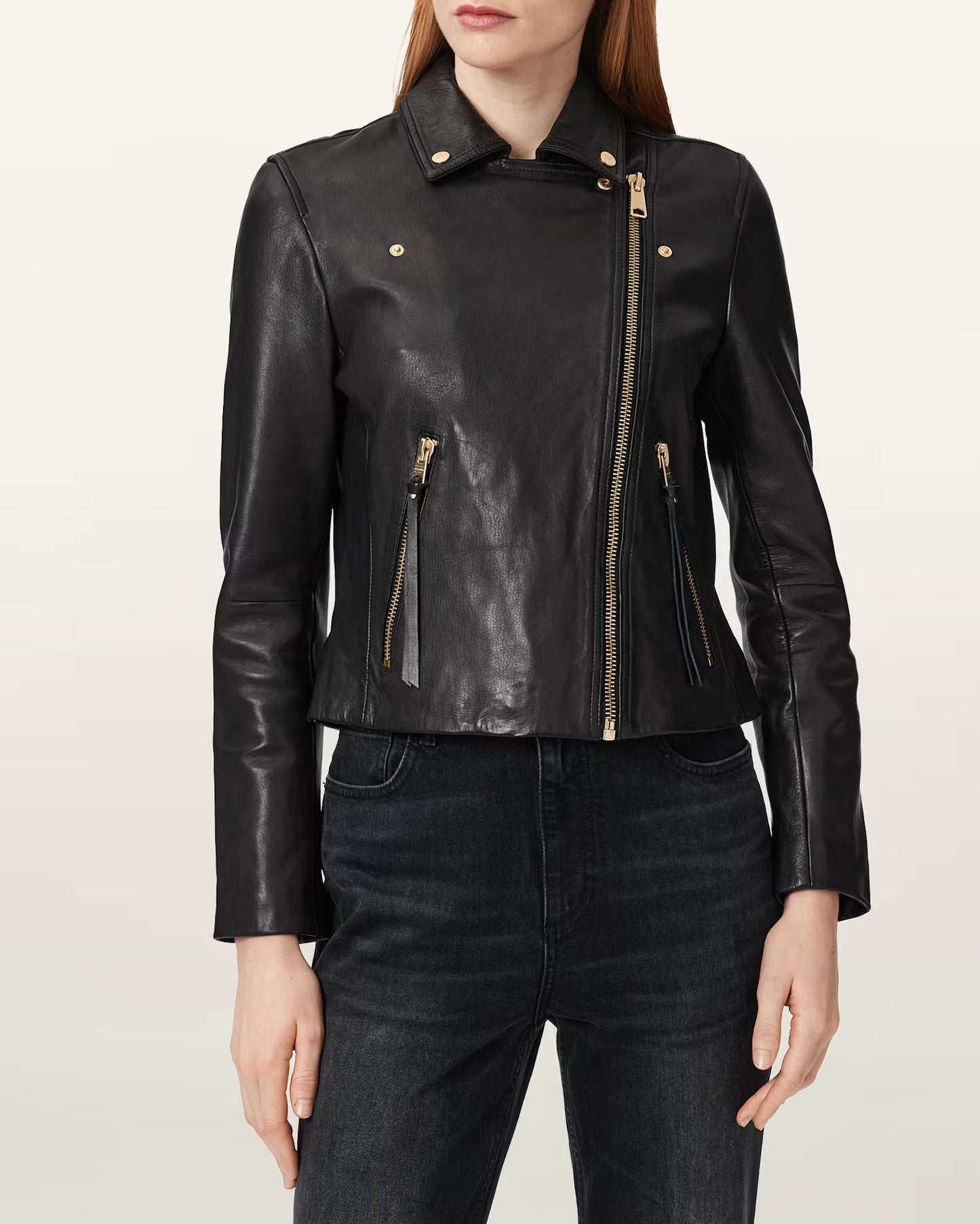 Women's Dalby Slim Fit Genuine Leather Biker Jacket | Classic Moto Leather Jacket