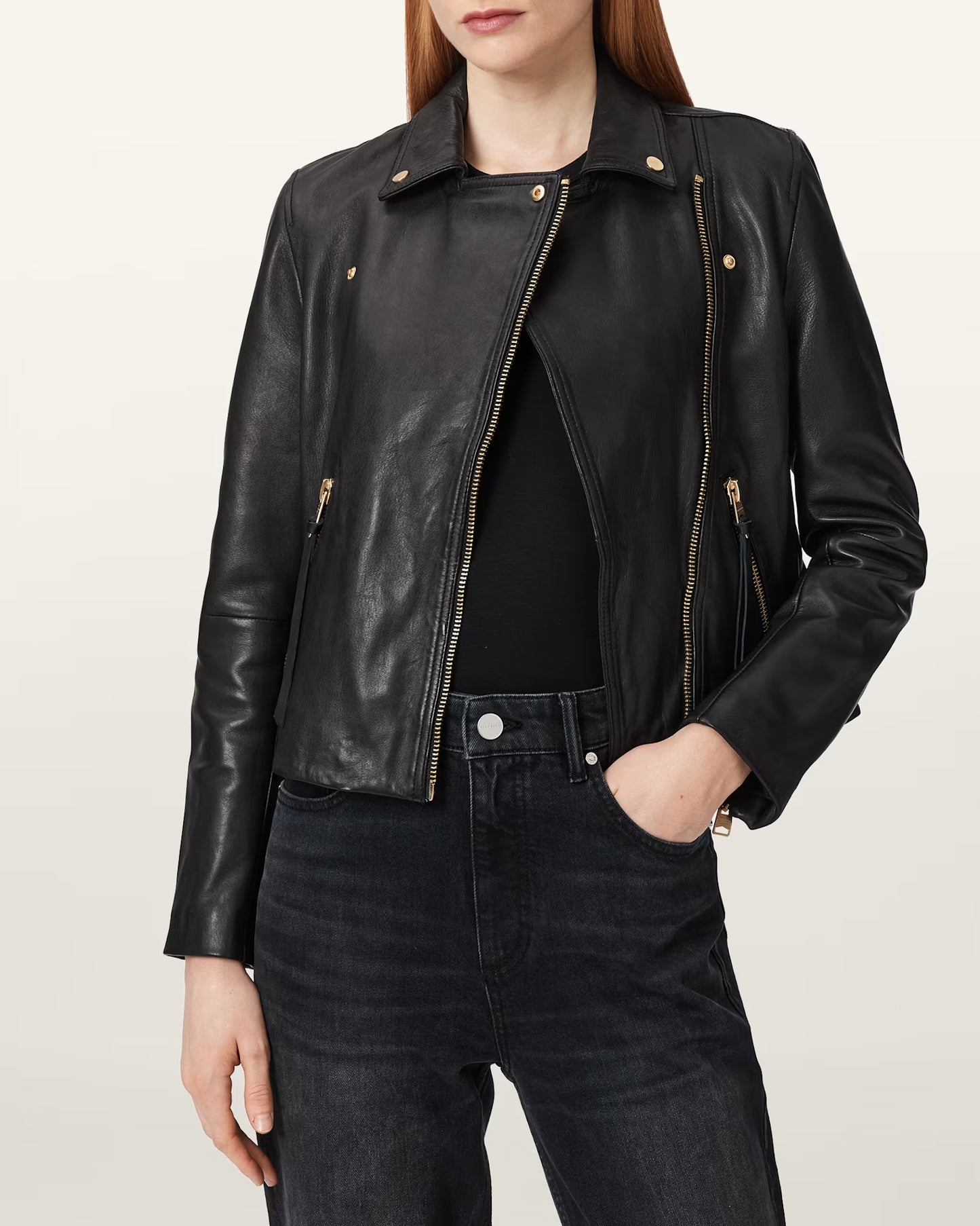 Women's Dalby Slim Fit Genuine Leather Biker Jacket | Classic Moto Leather Jacket