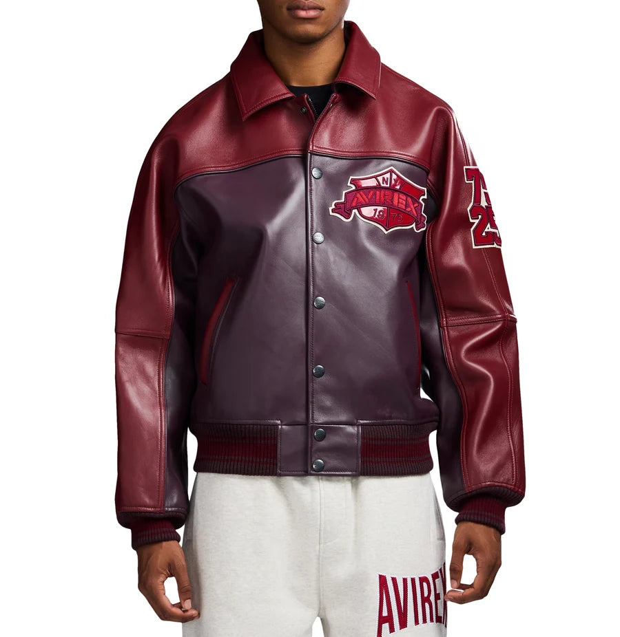 Men's Track Team Leather Jacket