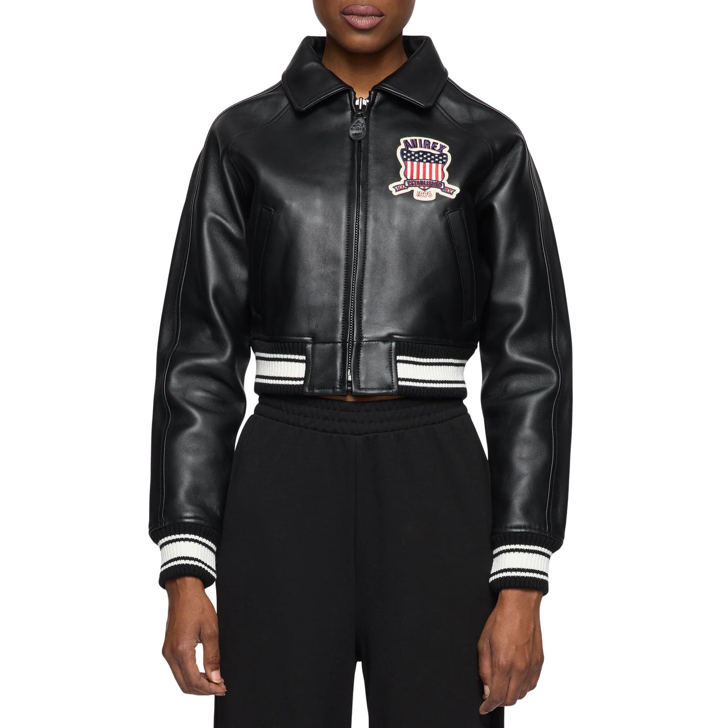 Black Icon Leather Jacket – Aviator Style