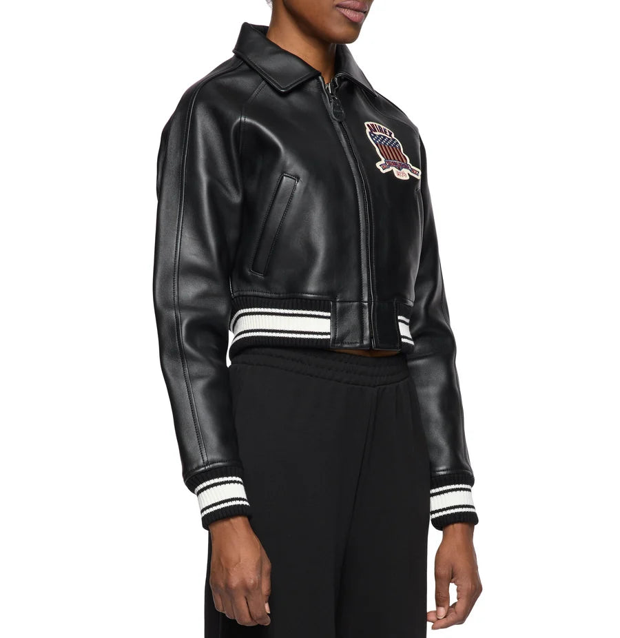 Black Icon Leather Jacket – Aviator Style