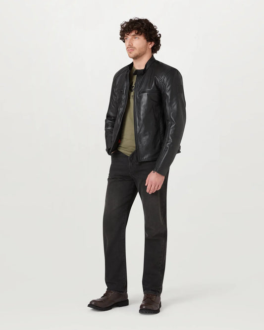 Men’s Biker Leather Jacket Classic Rugged Style