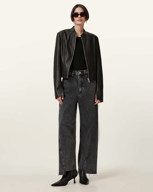 Women's Sadler Slim Fit Genuine Leather Jacket | Classic Casual Leather Jacket