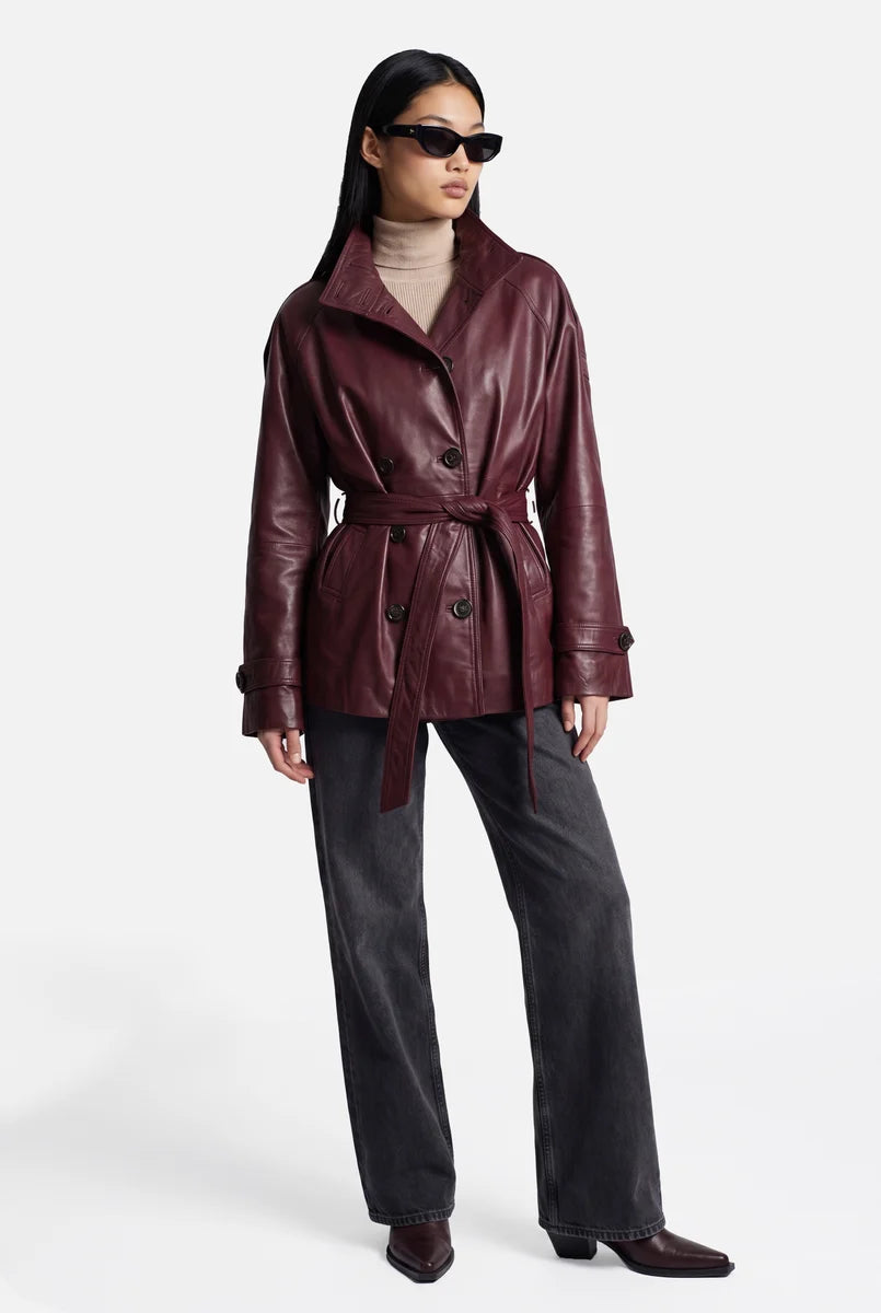 Timeless Leather Trench Coat | Premium Long Outerwear