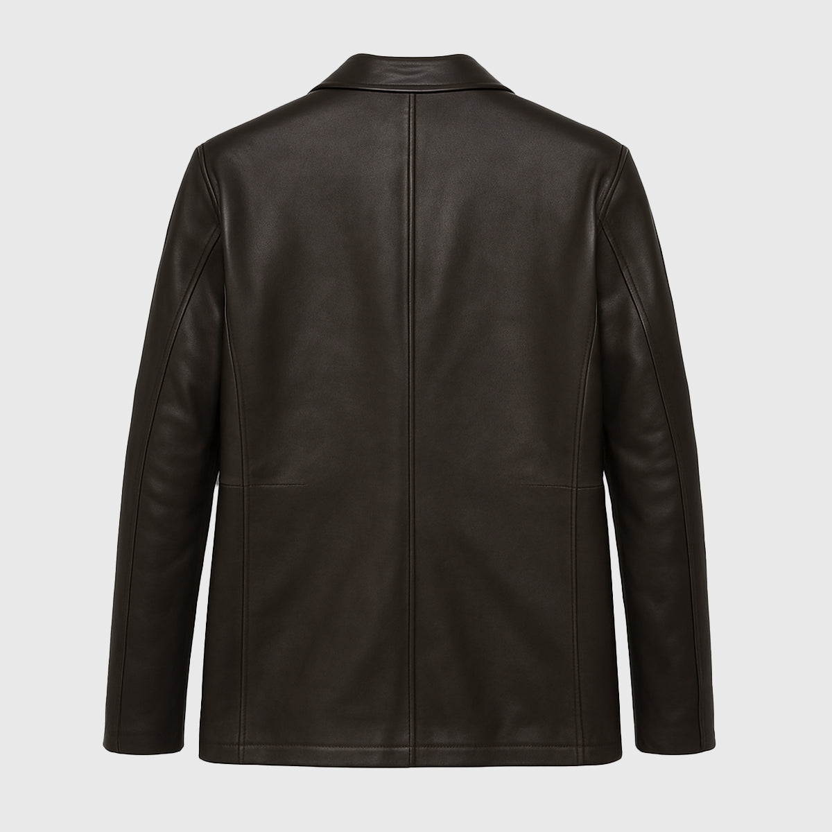 Black Leather Suit Blazer for Men