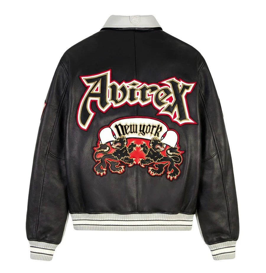 Goth Style Leather Jacket – Vintage Avirex Inspired