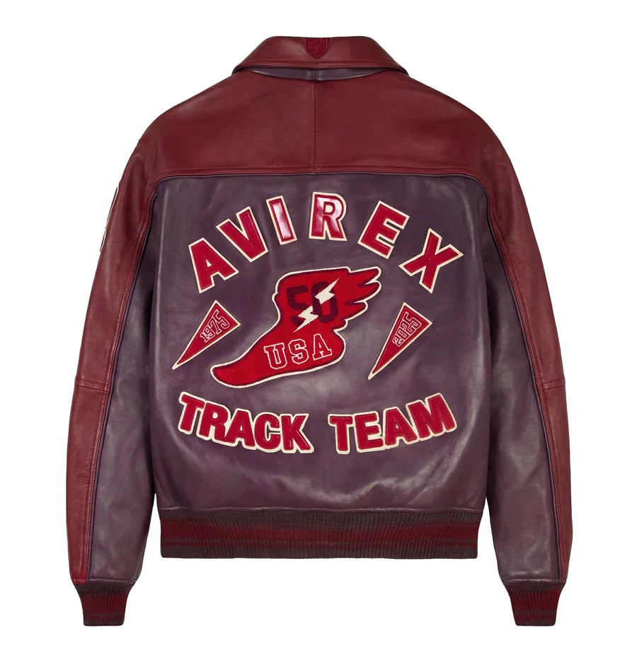 Men's Track Team Leather Jacket