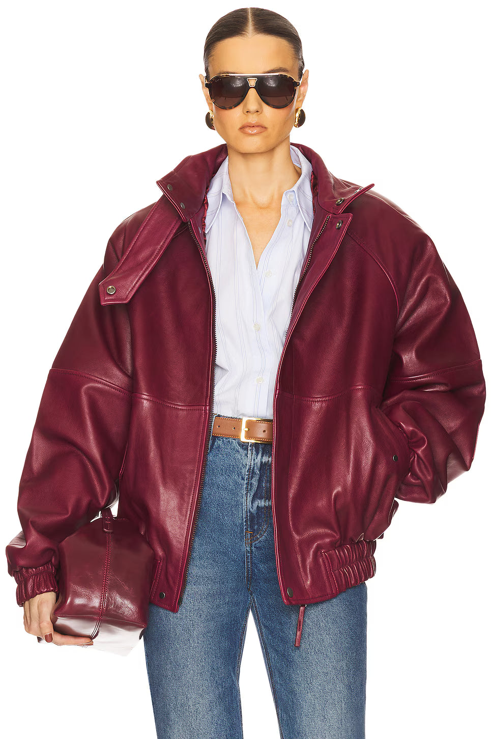 The Oversized Leather Bomber