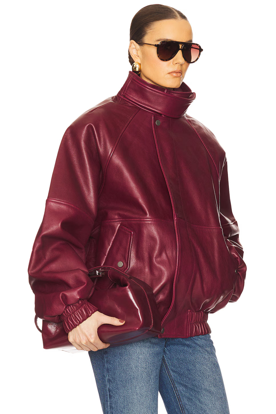 The Oversized Leather Bomber