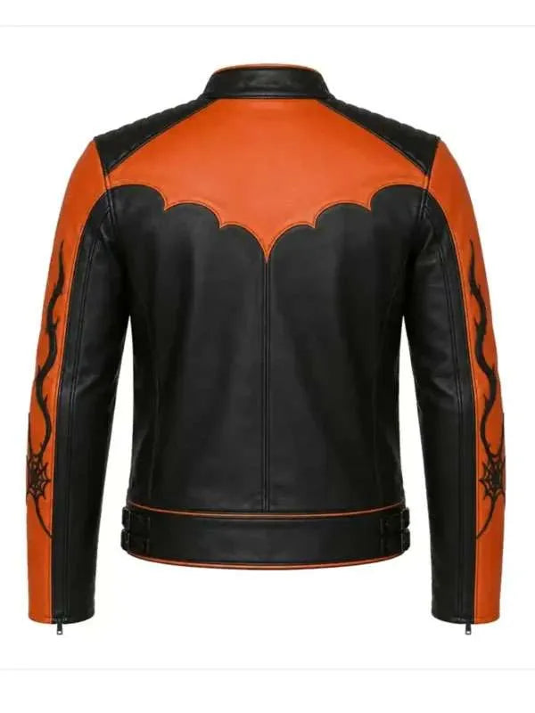 Spooky Halloween Pumpkin Racing Leather Jacket | Motorcycle Jacket