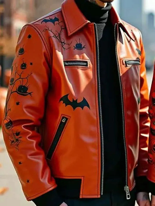 Haunted Castle Halloween Leather Jacket | Gothic Spooky Jacket