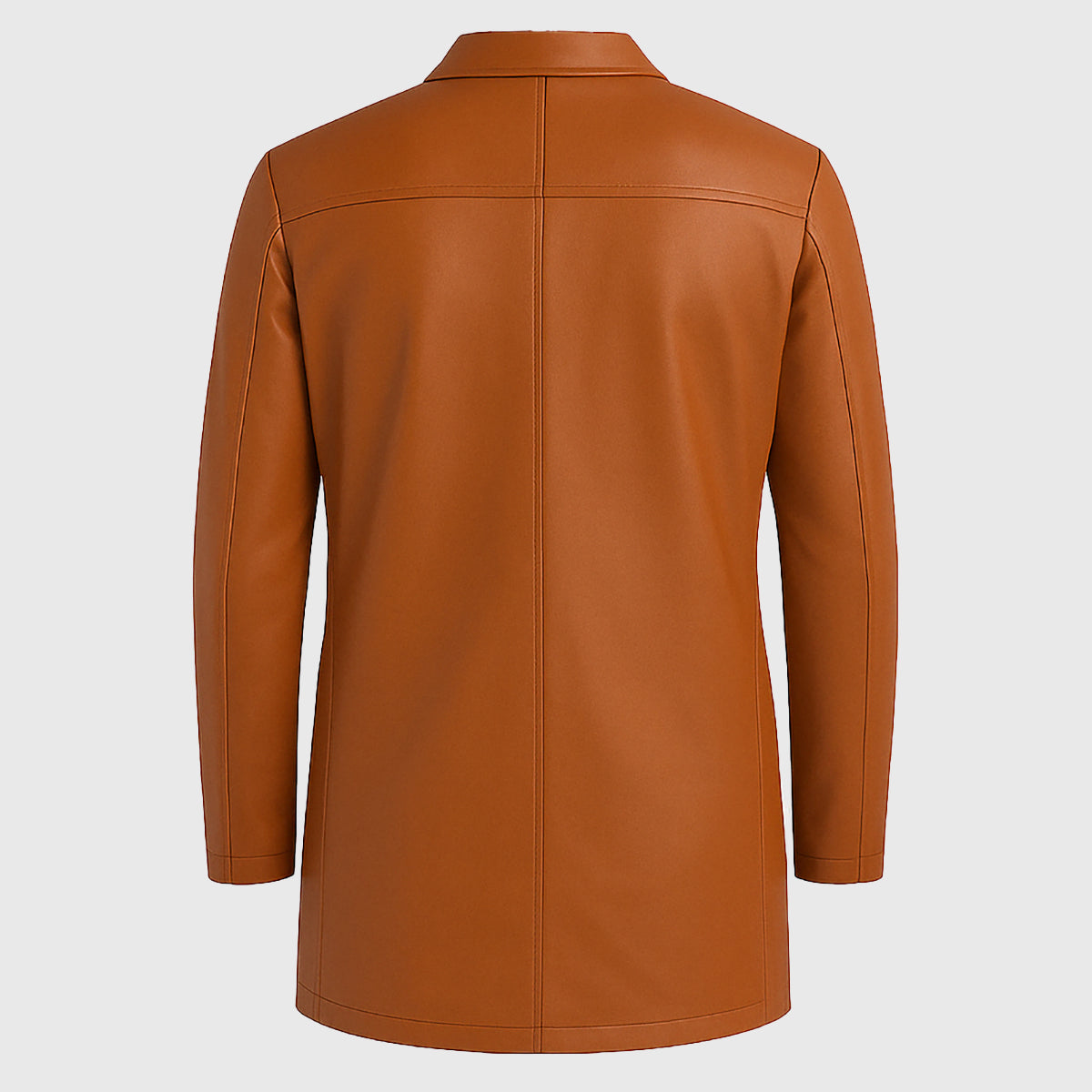 Camel Brown Leather Blazer for Men