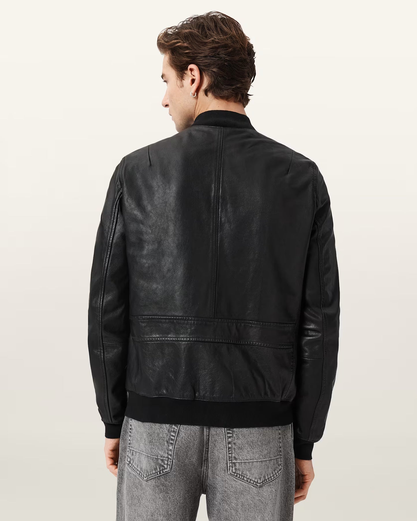 Men's Morten Genuine Leather Bomber Jacket | Classic Zip-Up Bomber Jacket