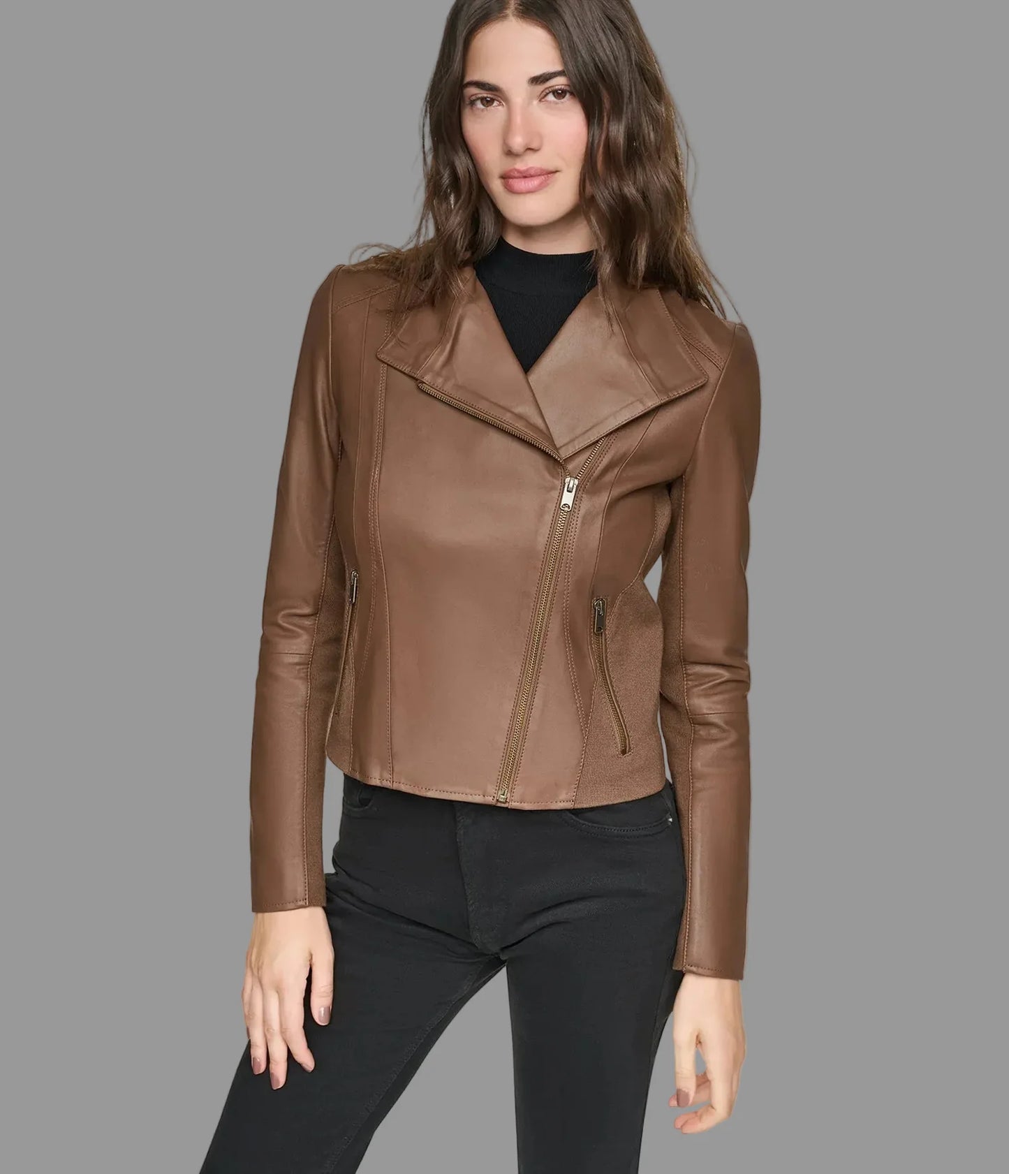 Leather Moto Jacket for Women