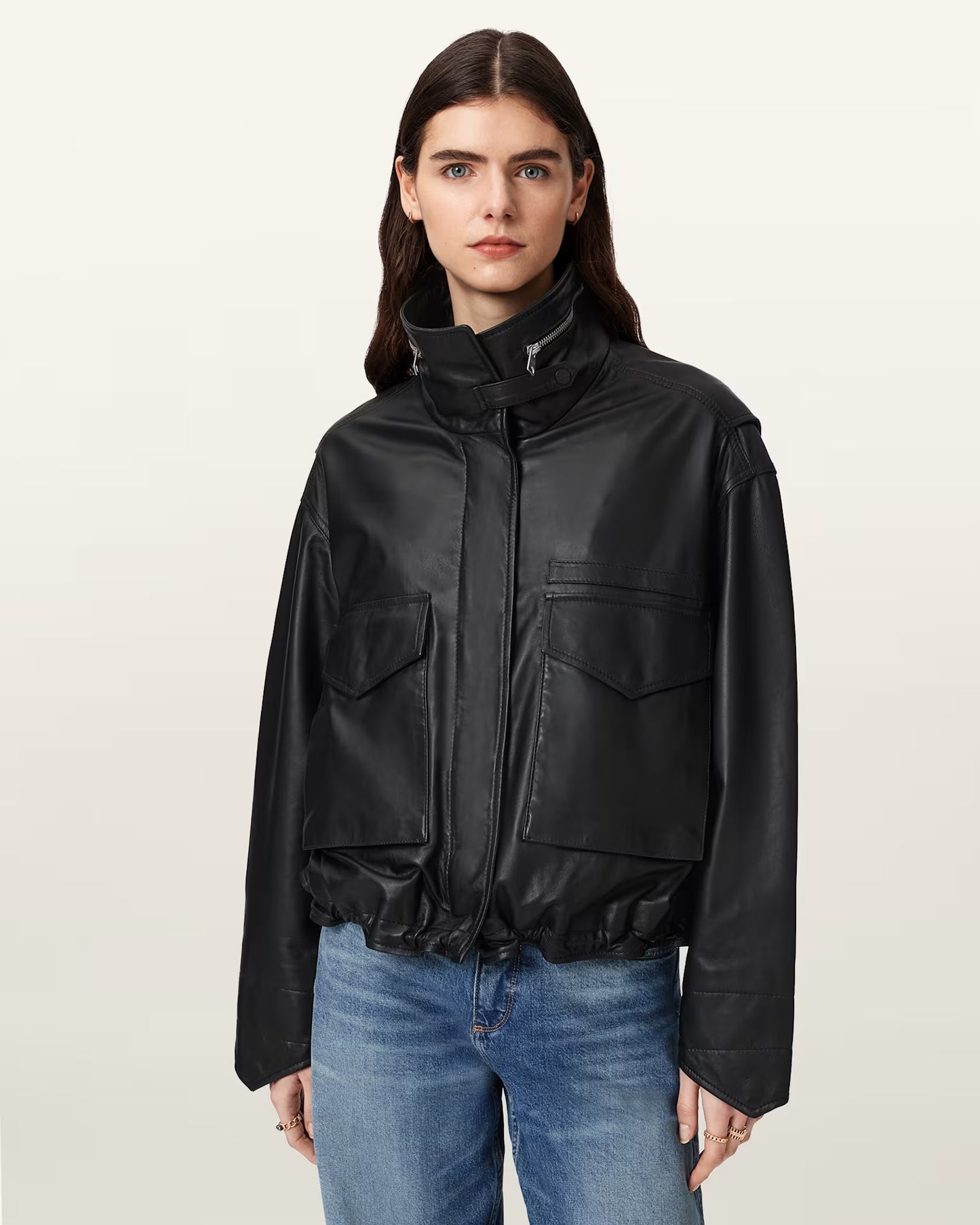 Women's Clay Cropped Genuine Leather Jacket | Slim Fit Casual Leather Jacket