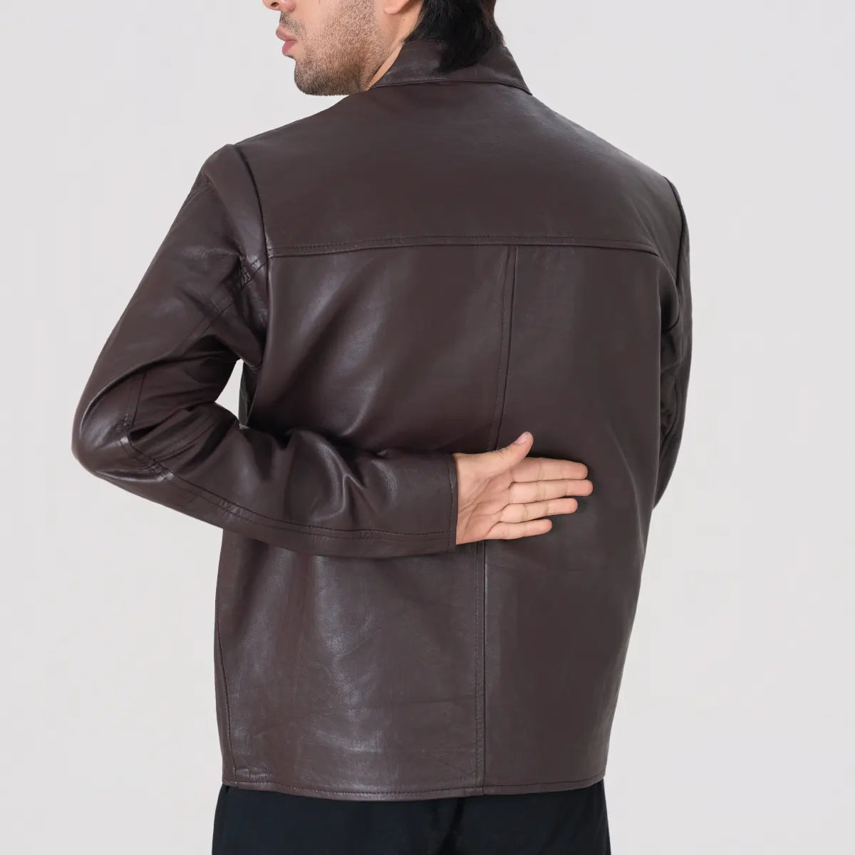 Men’s Chocolate Brown Leather Jacket – Premium Classic Biker Style