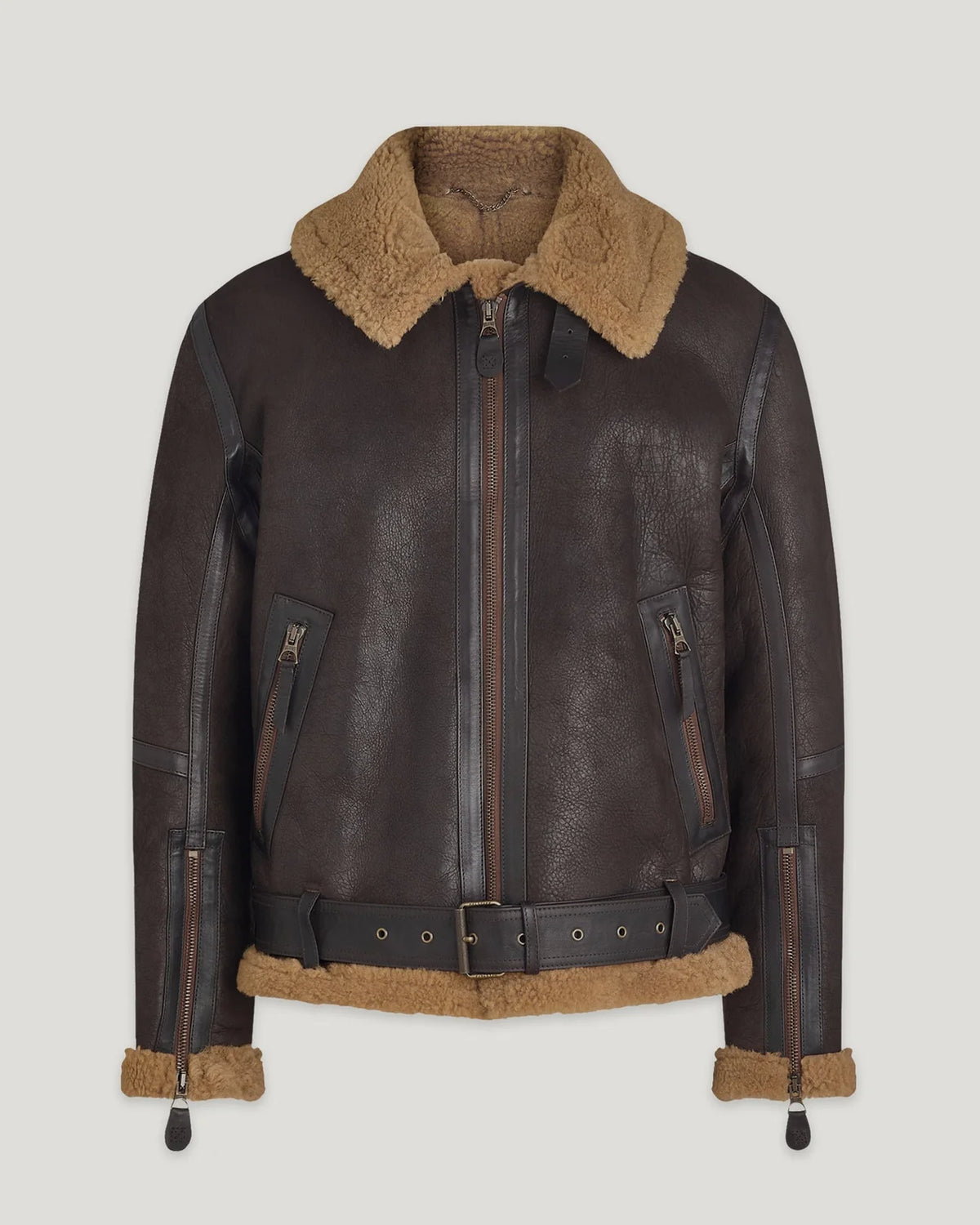 Men’s Brown Shearling Leather Jacket Premium Winter Style