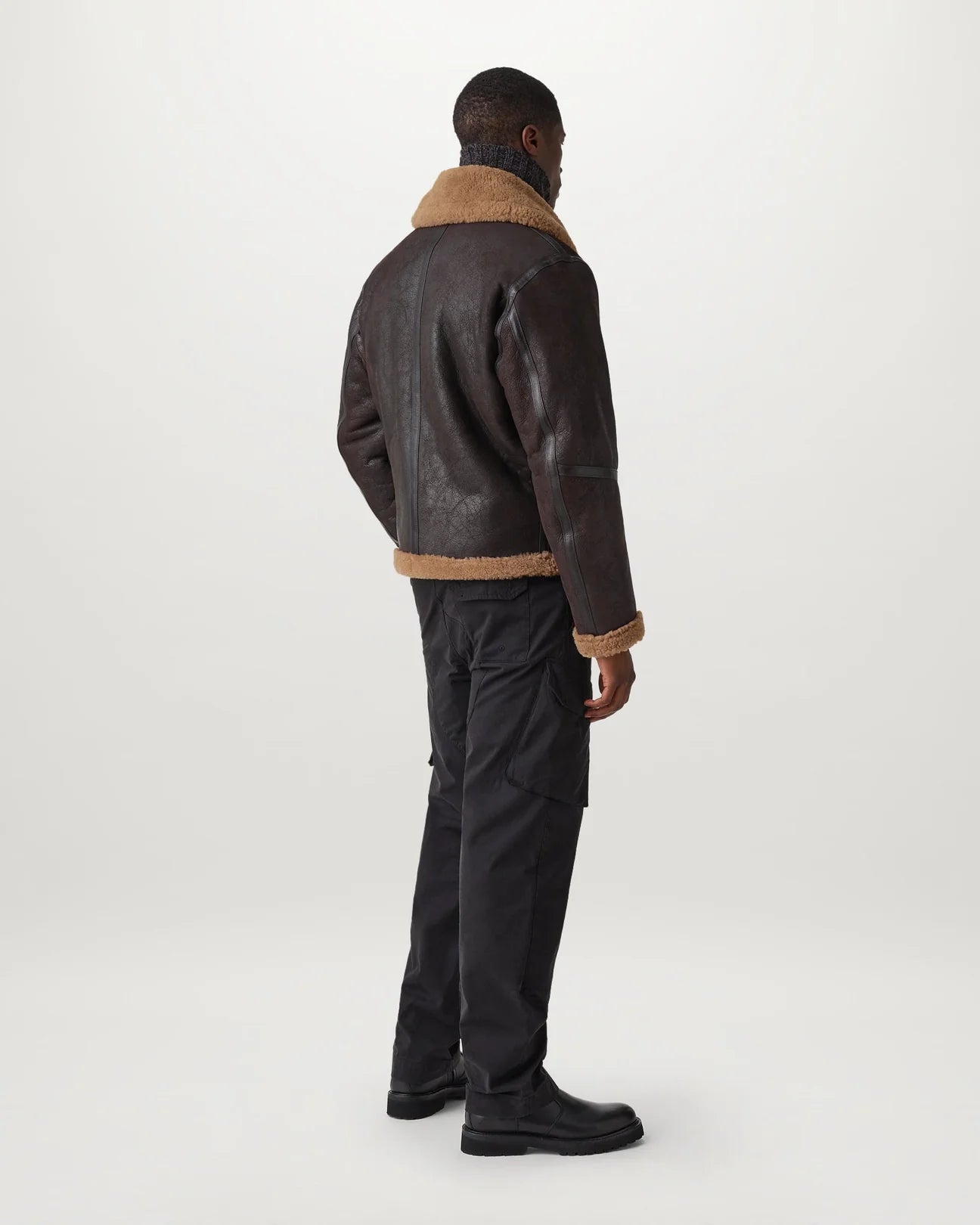Men’s Brown Shearling Leather Jacket Premium Winter Style