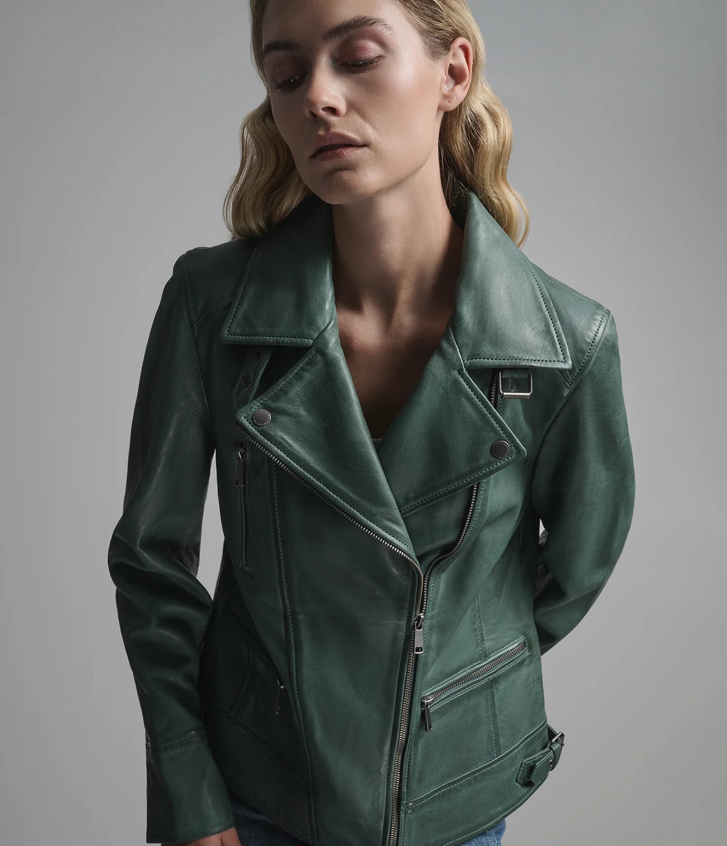 Asymmetric Moto Jacket for Women