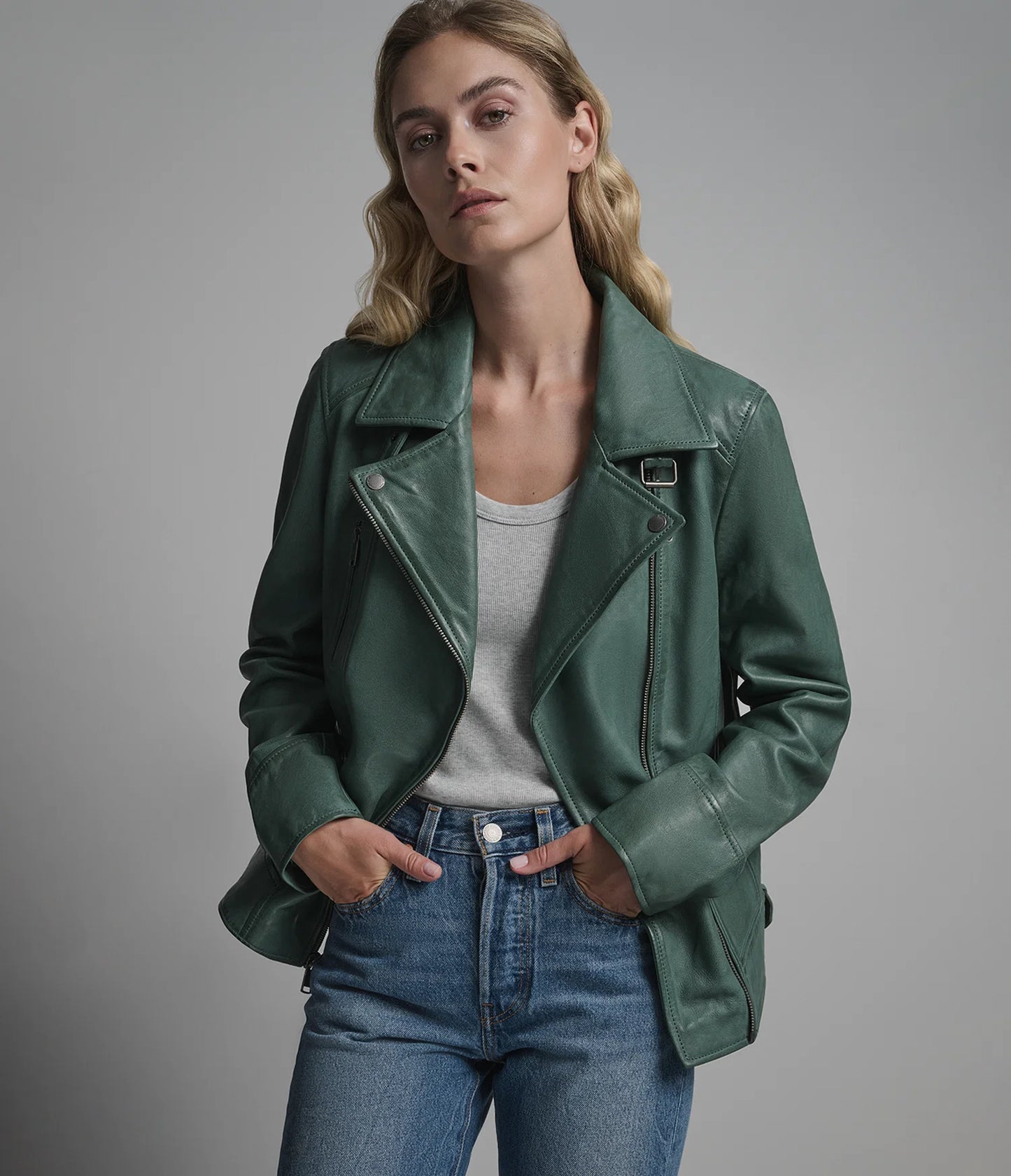 Asymmetric Moto Jacket for Women
