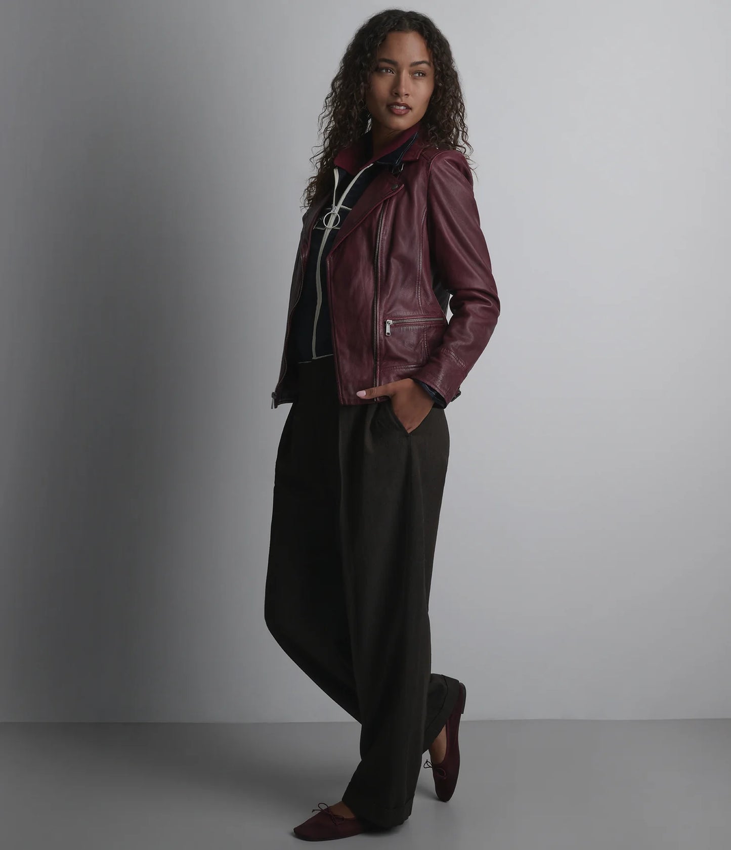 Asymmetric Moto Jacket for Women