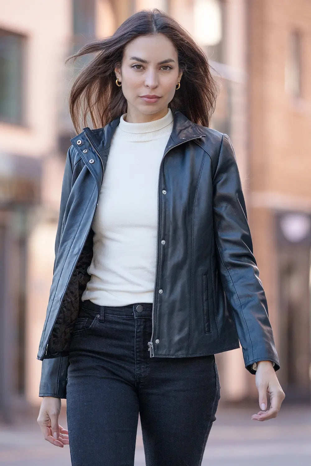 Women's Soft Zip Leather Jacket | Premium Genuine Leather Zipper Jacket