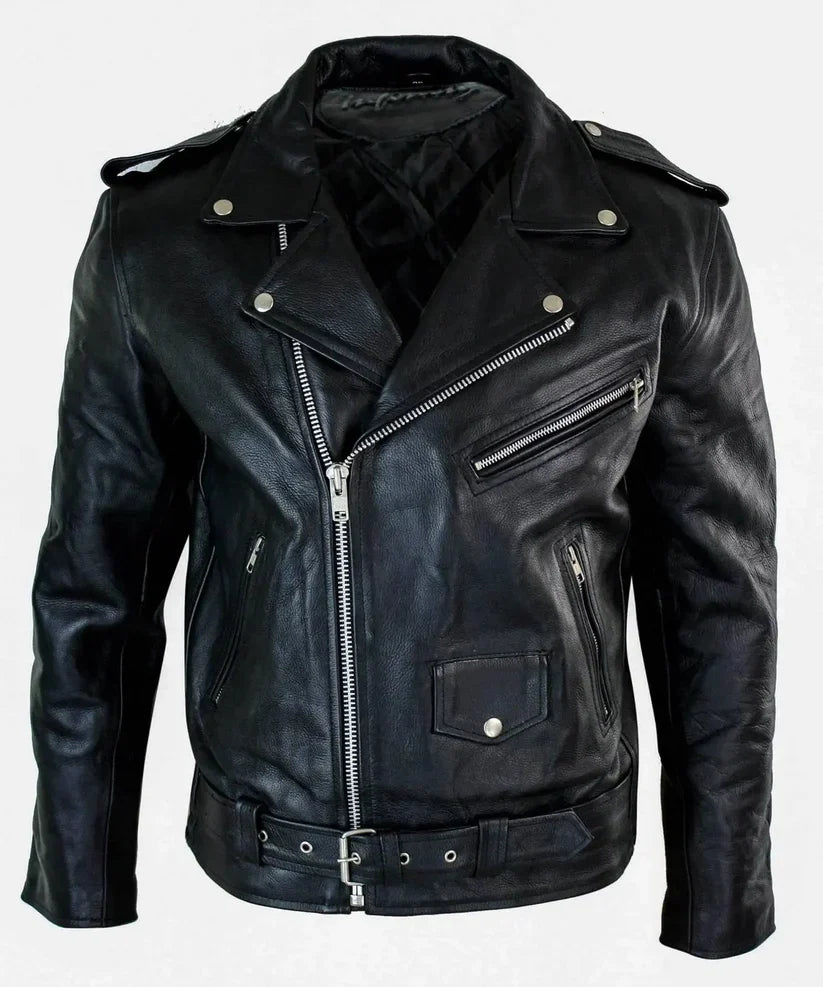 Black Unisex Biker Leather Jacket | Premium Motorcycle Jacket for Men & Women