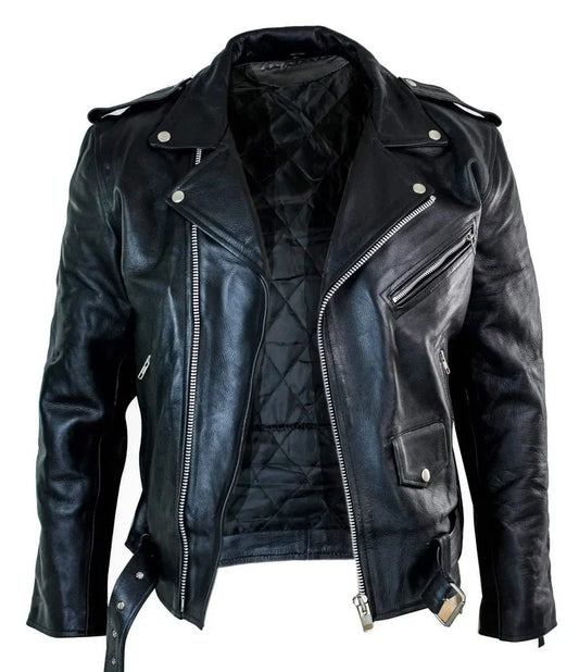 Black Unisex Biker Leather Jacket | Premium Motorcycle Jacket for Men & Women