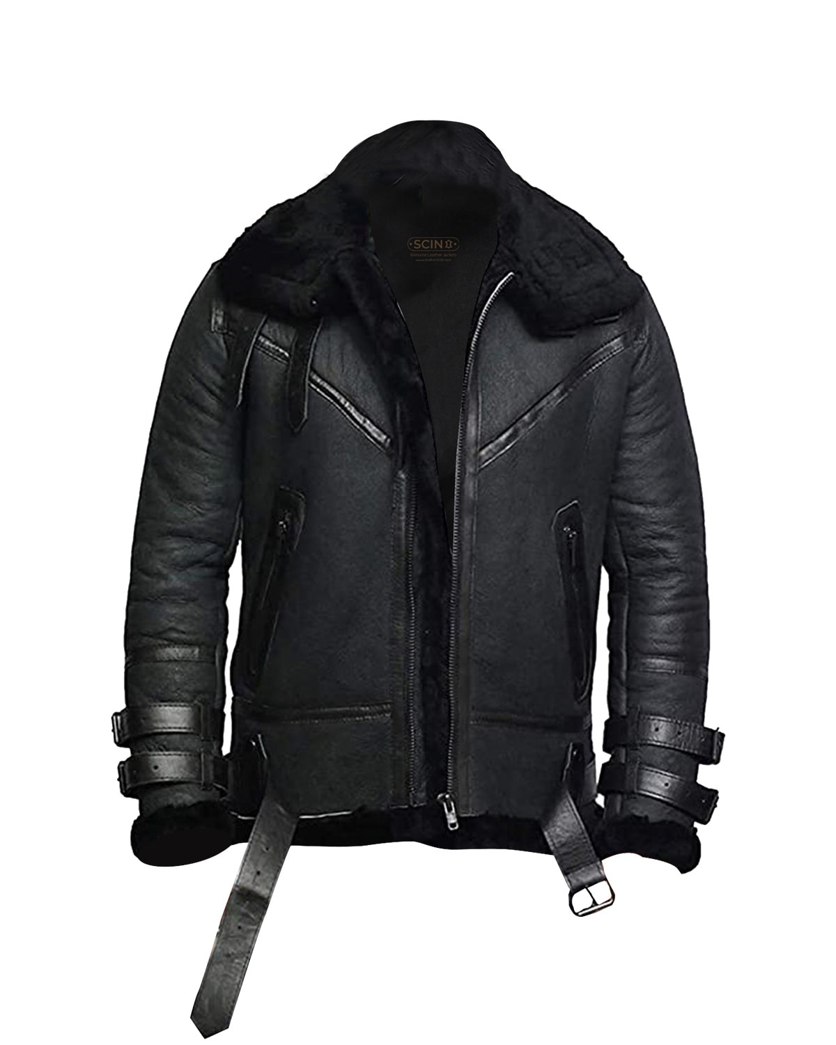 Men's B3 Bomber RAF Aviator Leather Jacket | Vintage Shearling Flight Jacket