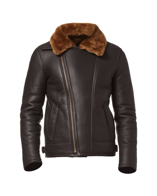 Eric Aviator Bomber Leather Jacket | Men's Premium Genuine Leather Flight Jacket