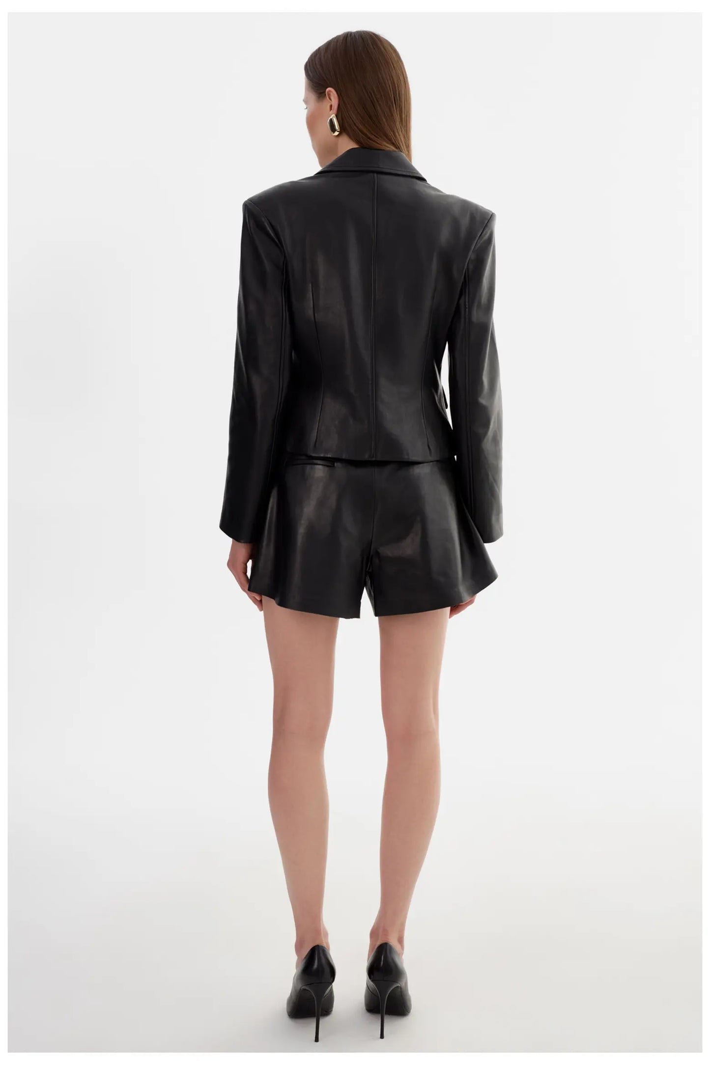 Valentina Micro Leather Blazer