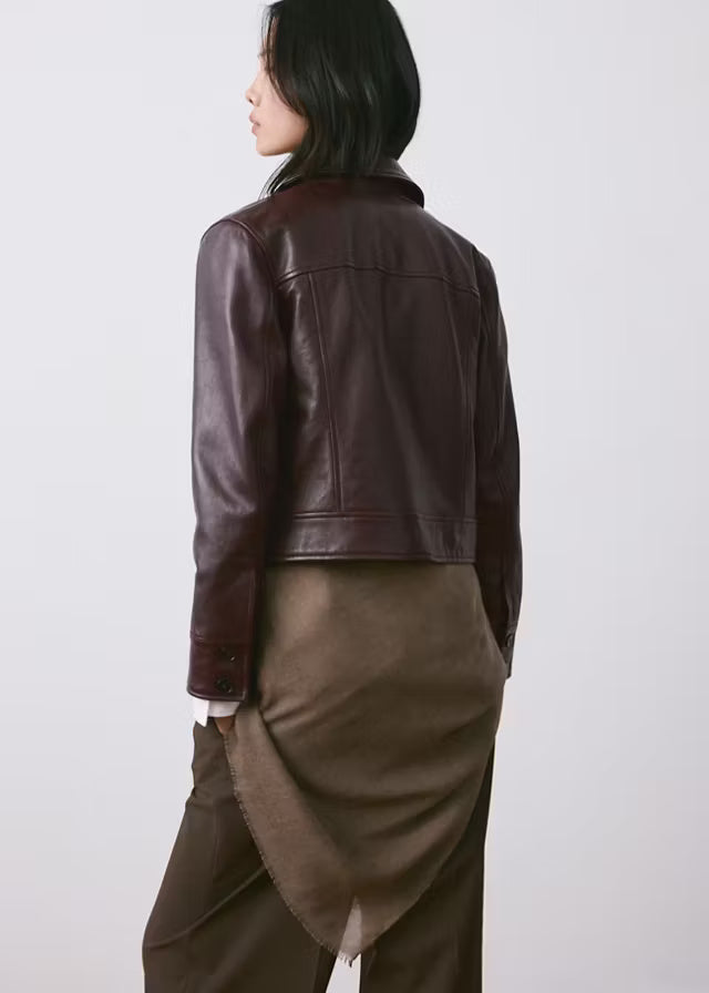 Luxury Burgundy Leather Jacket for Women | Premium Genuine Leather Jacket