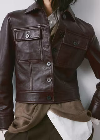 Luxury Burgundy Leather Jacket for Women | Premium Genuine Leather Jacket