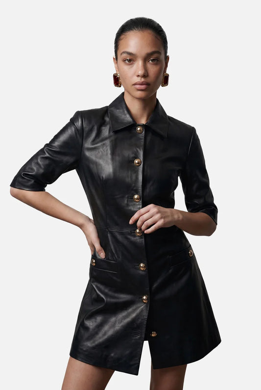 Modern Genuine Leather Trench Coat | Long Belted Coat