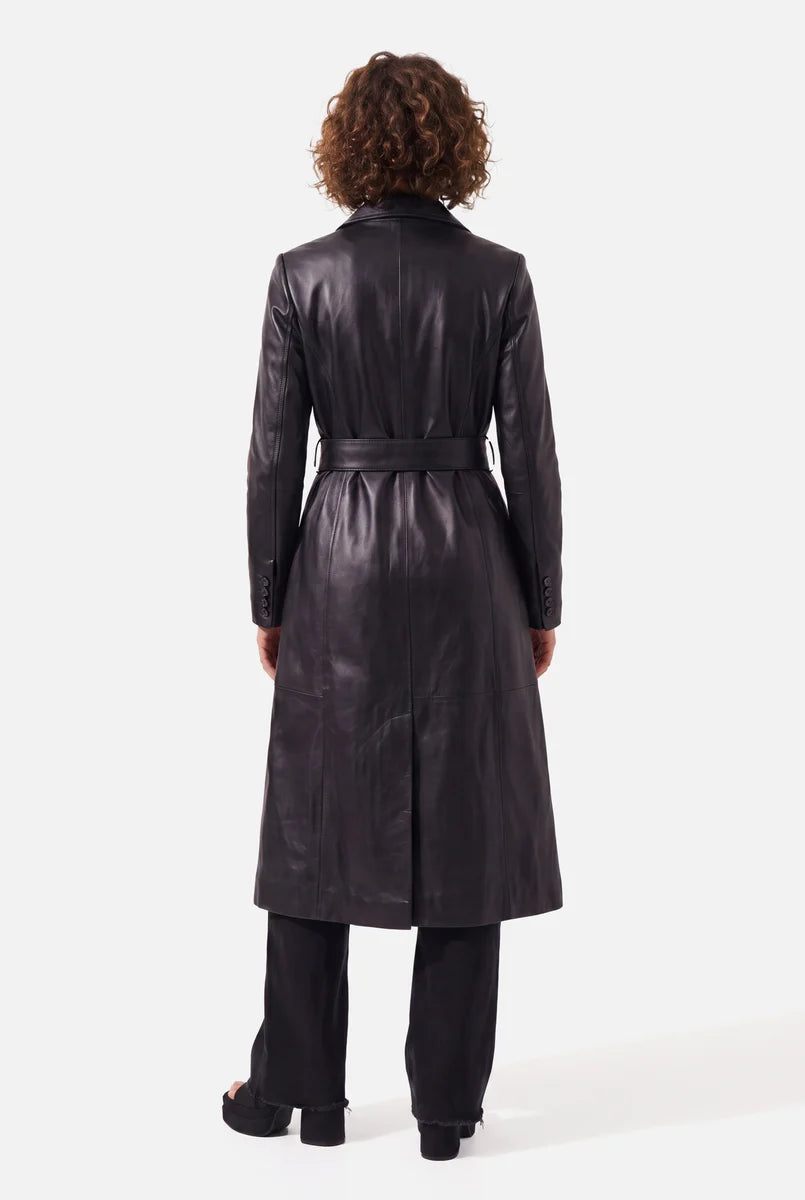 Premium Genuine Leather Trench Coat | Long Classic Coat