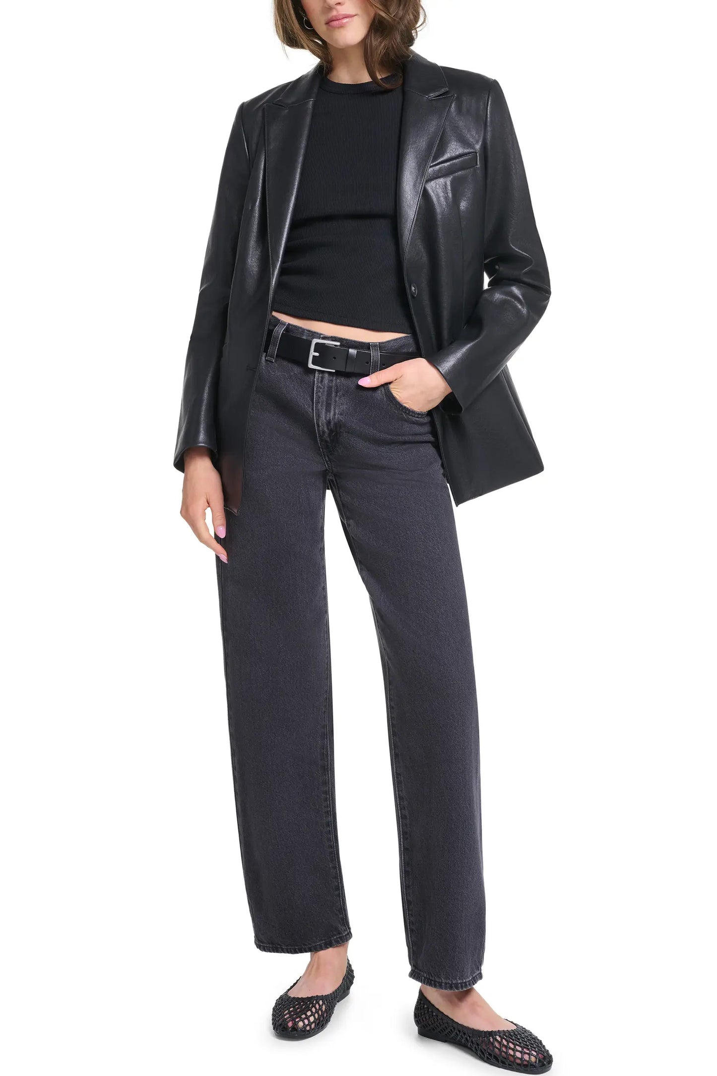 Women's Real Leather Blazer | Premium Genuine Leather Tailored Jacket