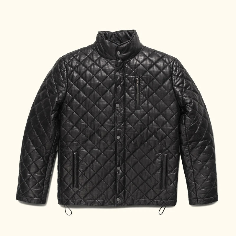 Jack Andrews Inspired Quilted Leather Jacket | Men's Premium Diamond Stitch Leather Jacket