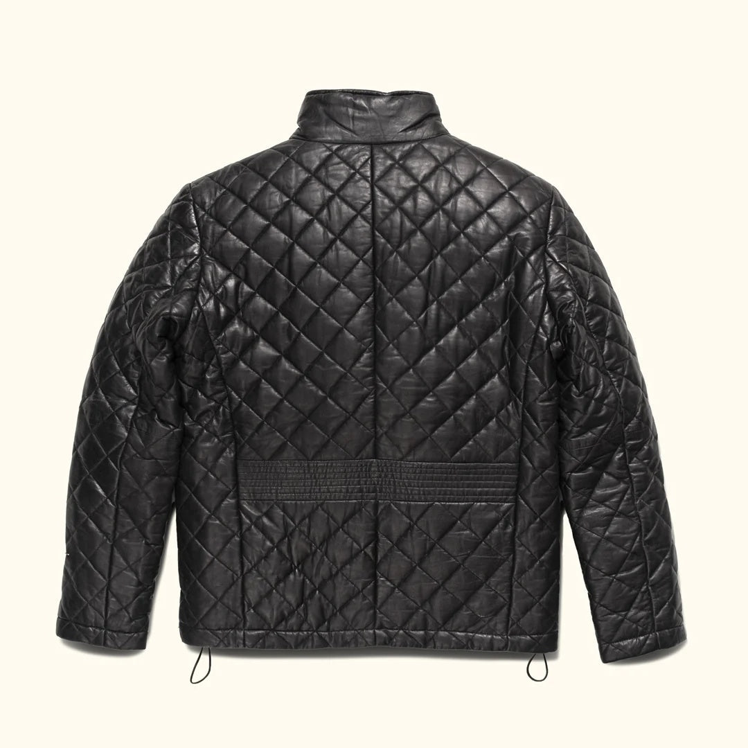 Jack Andrews Inspired Quilted Leather Jacket | Men's Premium Diamond Stitch Leather Jacket