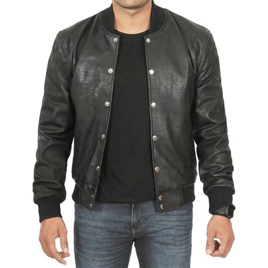 Classic Bomber Leather Jacket